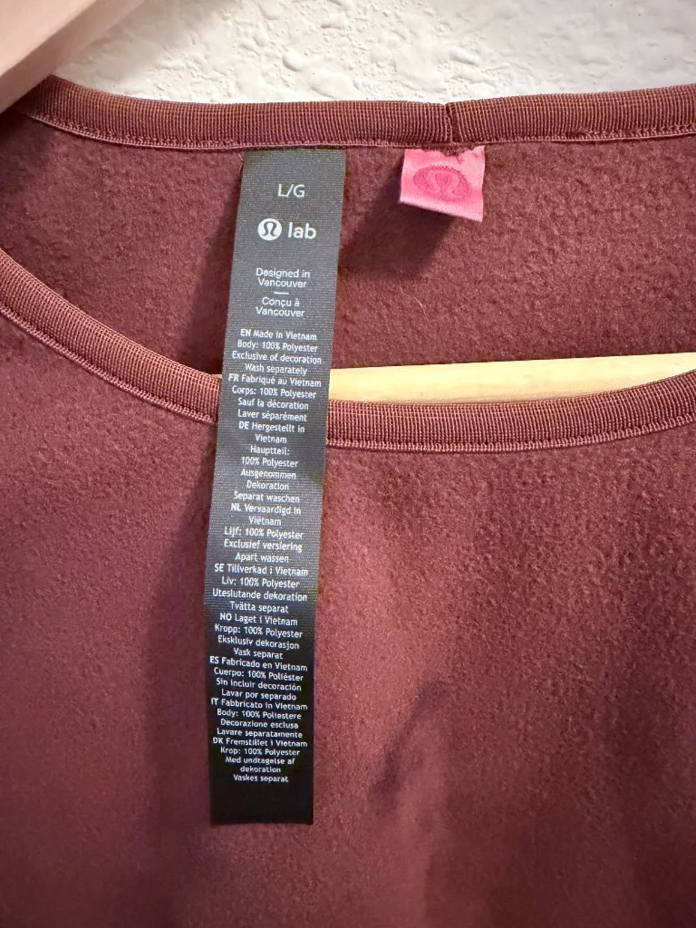 🤎 Lululemon lab Fleece Crew Pullover Diamond Dye Date Brown Pelt NWT Rare Size